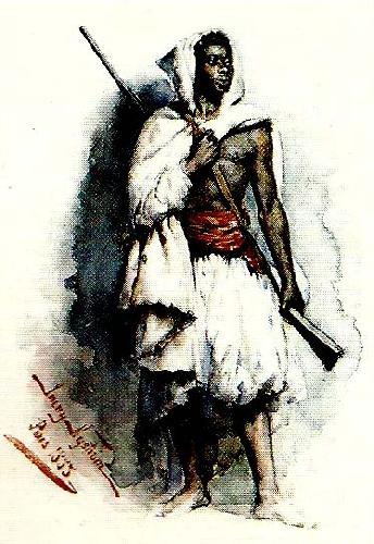 jenny nystrom afrikansk krigare oil painting image